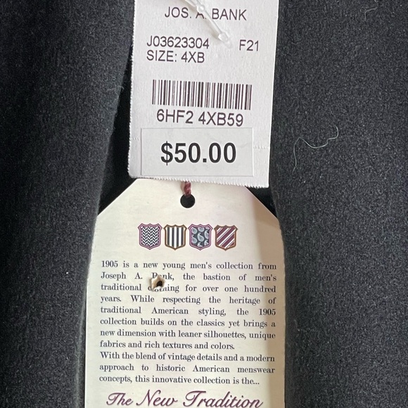 NEW JOS. A. Bank Men’s Maroon tailored fit Lined 4XB - Picture 2 of 9